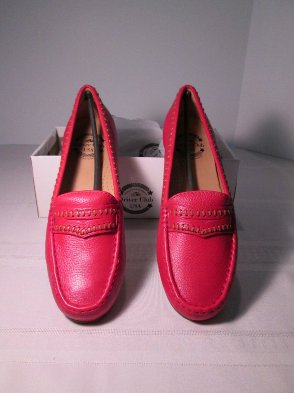 Driver Club USA Leather Made in Brazil Maple Ave Loafer, Red Grainy Sz 11 NWT - Picture 2 of 11